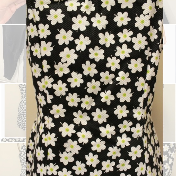 Y2K Black Floral Daisy Flower Power Retro 90s Y2K Mini Dress Size M - Picture 2 of 4